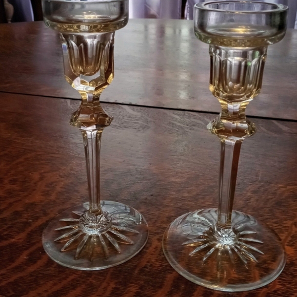 Rogaska Crystal Candle Holders -Set of 2 - Picture 1 of 2